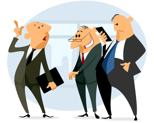 Trois hommes d'affaires qui parlent — Image vectorielle