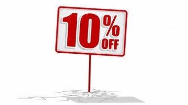 % 10 indirim işareti