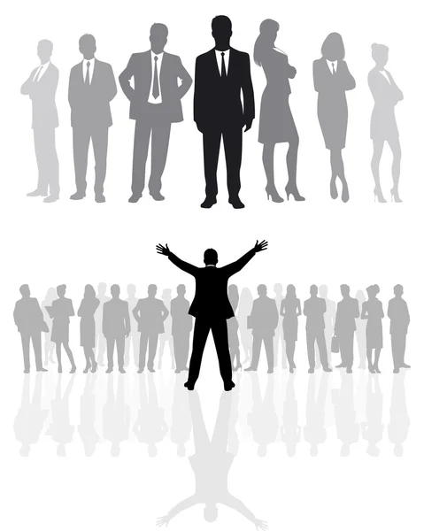 Business team silhouettes — Stock Vector