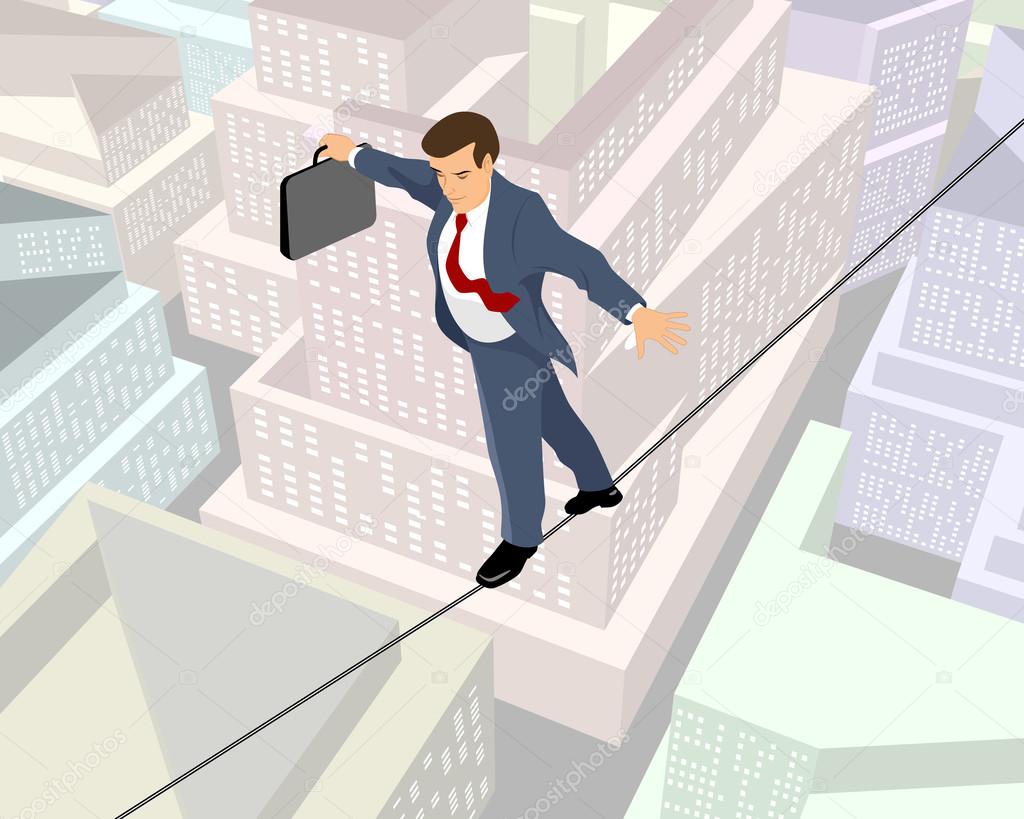 Businessman a rope