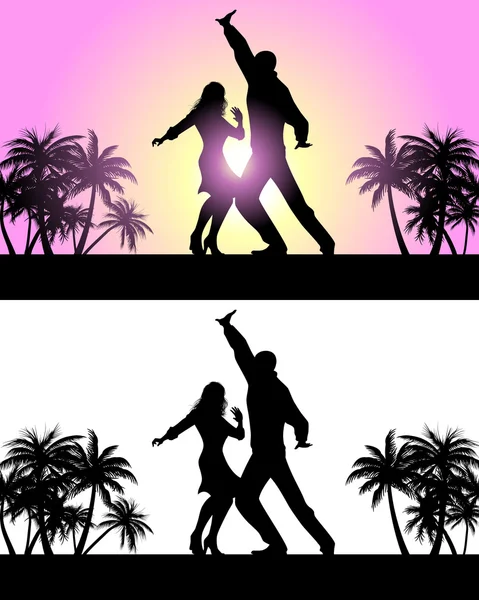 Couple dancing latin dances — Stock Vector