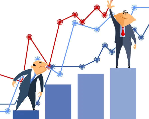 Dwóch biznesmenów wykresy — Wektor stockowy