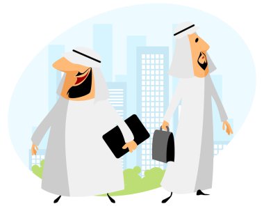 Two arabic businessmen clipart
