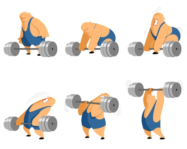 Gewichtheffer met barbell — Stockvector