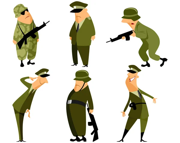 Seis conjunto militar — Vector de stock