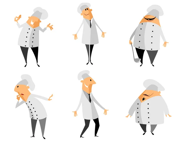 Set de seis chef — Vector de stock