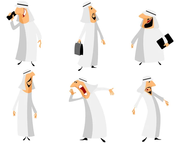 Six arabs set — Stock Vector