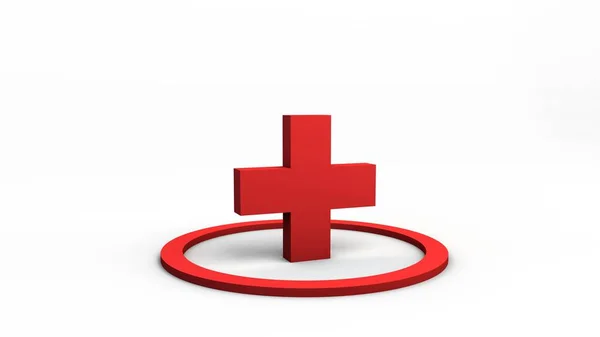 Rood Symbool Binnen Cirkel Illustratie Blanke Neutrale Achtergrond Geïsoleerd — Stockfoto