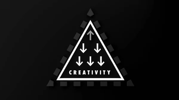 創造性という言葉で抽象的なロゴ コンセプト 3Dイラスト アイコン — ストック写真