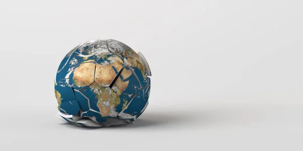 行星地球掉到地上摔碎了 Nasa提供的地球纹理 3D例证 脆弱的星球 — 图库照片