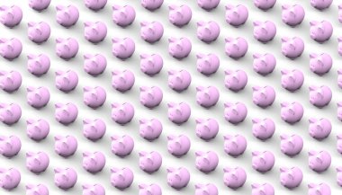 Domuz kumbarası deseni. Tarafsız bir arkaplan. 3B görüntüleme.