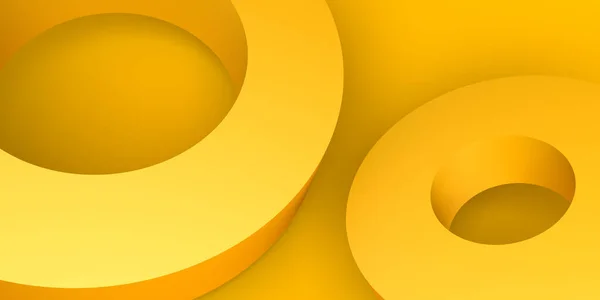 Abstract Background Yellow Composition Circular Shapes Illustration Banner — Stock Photo, Image