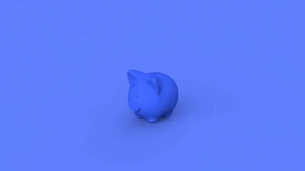 Financieel Investeringsconcept Met Spaarvarken Pastelblauwe Achtergrond Weergave — Stockfoto