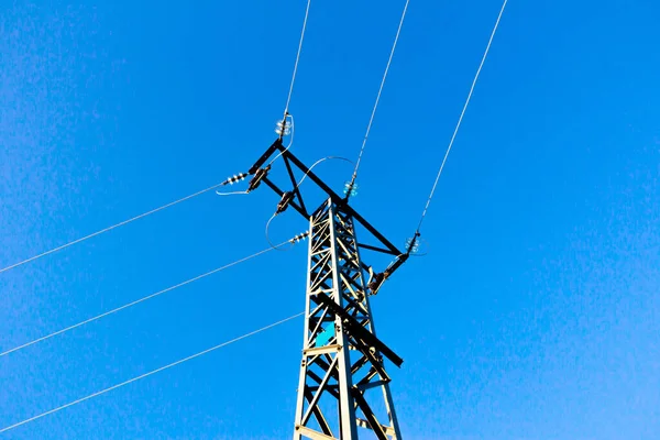 Torre Alta Tensão Electricidade Indústria — Fotografia de Stock