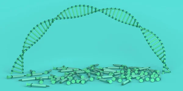주사기와 Dna 사슬을 개념이었습니다 그라운드 — 스톡 사진