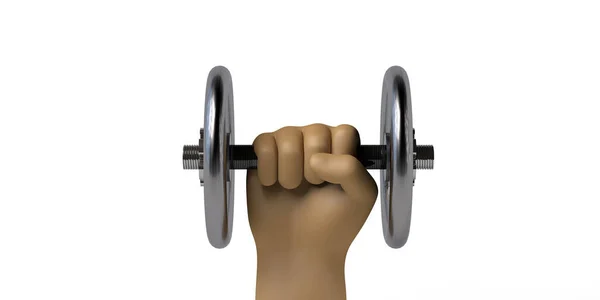 Hand Holding Dumbbell Workout Sport Fitness Work Exercise Gym Illustration — Stock Photo, Image