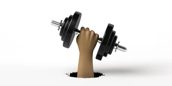 Tangan Memegang Dumbbell Latihan Olahraga Dan Kebugaran Setelah Bekerja Latihan — Stok Foto