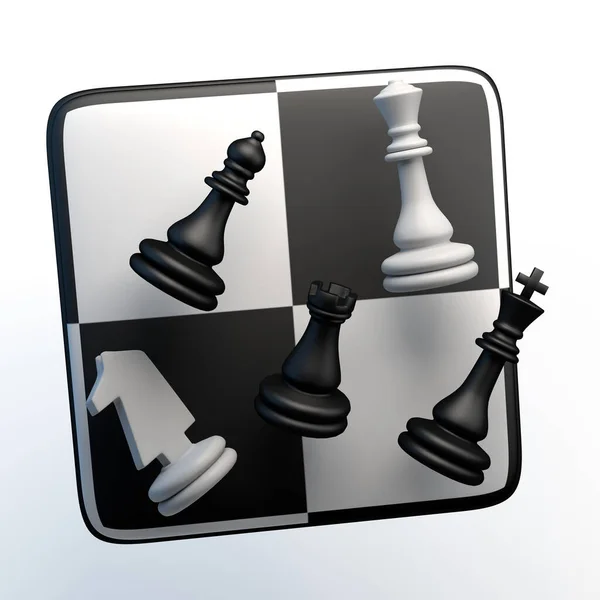 Games Icon Chess Pieces Isolated White Background Illustration App — Stock Photo, Image