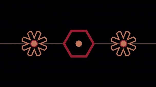 Kırmızı Turuncu Renkli Geometrik Şekillerin Cgi Soyut Hareket Grafikleri Alfa — Stok video