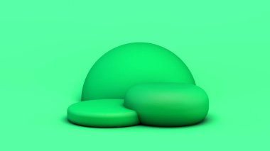 Soyut arkaplanda geometrik şekilli bir model. Ürün gösterimi için boş kaide. 3 Boyutlu Hazırlama.