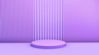 Soyut arkaplanda geometrik şekilli bir model. Ürün gösterimi için boş kaide. 3 Boyutlu Hazırlama.