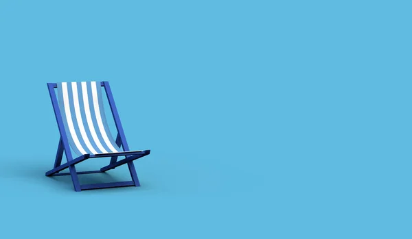 Chaise Plage Pliante Sur Fond Bleu Pastel Concept Été Vacances — Photo