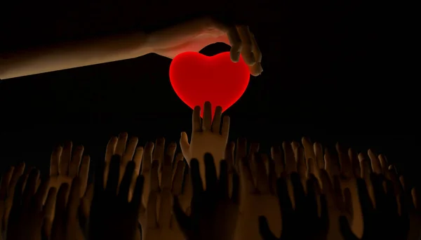 Πανό Φιλανθρωπίας Χέρια Που Δίνουν Αγάπη Πολλούς Ανθρώπους Φιλανθρωπία Εικονογράφηση — Φωτογραφία Αρχείου