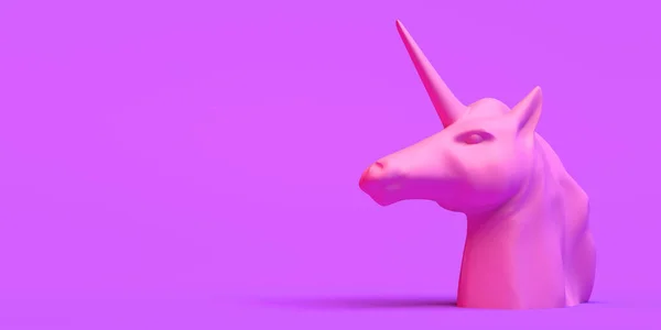 Banner Con Cabeza Unicornio Abstracto —  Fotos de Stock