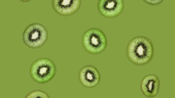 Queda Kiwis Fundo Abstrato Loop Contínuo Festa Época Conceito Fruta — Vídeo de Stock