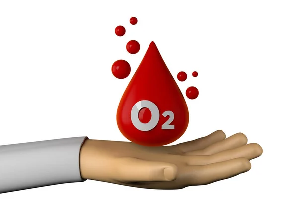 Kéz Vér Oxigén Telítő Ikon Illusztráció — Stock Fotó