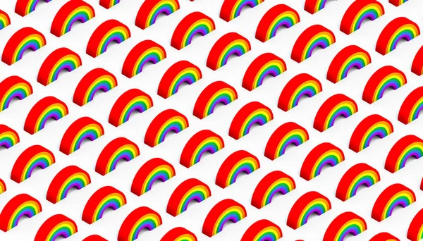 Rainbow Isometric Pattern Background Illustration — Stock Photo, Image