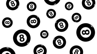 Soyut animasyon bilardo topu numara 8. 4 bin. Vj döngüsü.