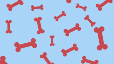 Köpek kemikleri soyut animasyon arka planı. 4 bin. Vj döngüsü.