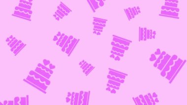 Animasyon düğün pastaları arka planı. 4 bin. Vj döngüsü.