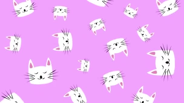 Cute Koty Abstrakcyjne Animowane Tło Pętla — Wideo stockowe