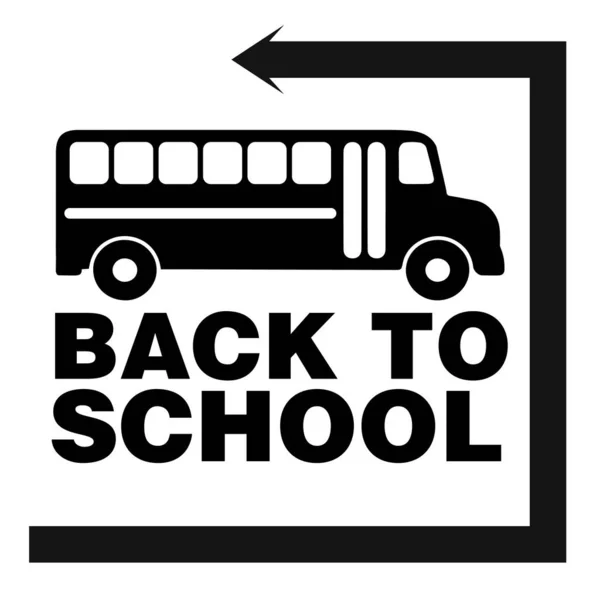 Icône Retour École Avec Bus Scolaire Flèche Retour — Image vectorielle