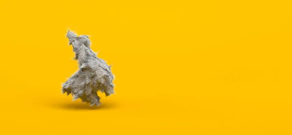 Llama Coberto Com Cabelo Sobre Fundo Amarelo Banner Abstrato Ilustração — Fotografia de Stock