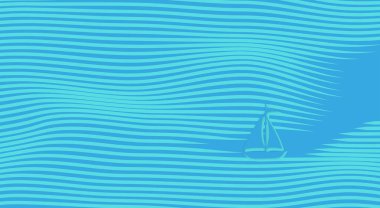 Denizdeki bir yelkenlinin soyut arkaplanı.