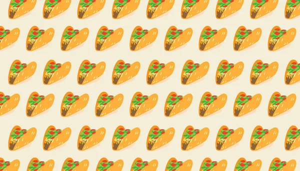 Taco Background Mâncare Nesănătoasă Vector — Vector de stoc