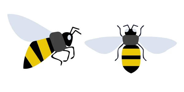 Méhek Beállítva Lapos Modern Kialakítás — Stock Vector