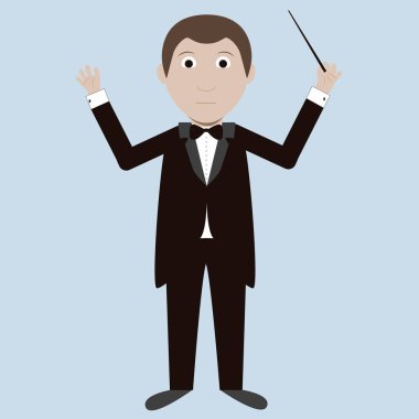 Çubuklu bir iletkenin vektör görüntüsü. Modern ve düz stil.