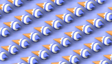 Dondurma kalıbı. Yaz kavramı. Taze. Geçmişi. 3B görüntüleme.