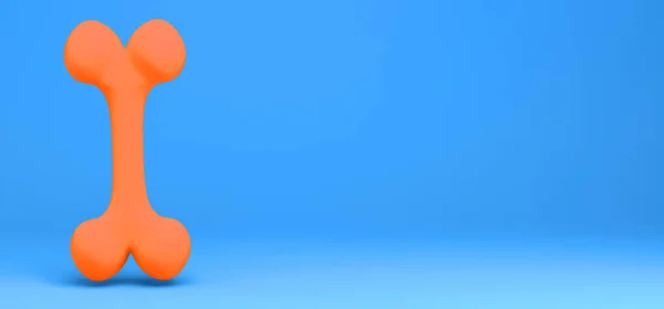 Kość Pomarańczowa Unosząca Się Niebieskim Tle Sztandar Streszczenie — Zdjęcie stockowe