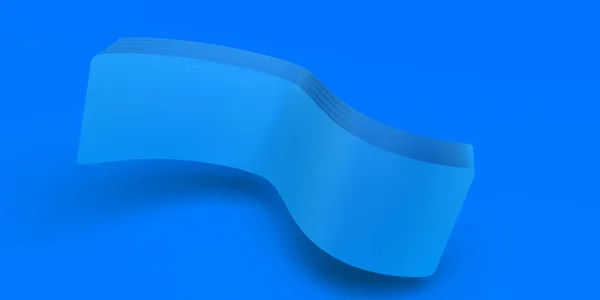 Abstract background. Blue composition with stacked sheets. 3d illustration. Banner.