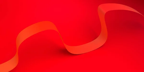 Abstract Background Red Composition Folded Ribbon Illustration Banner — Stock Photo, Image