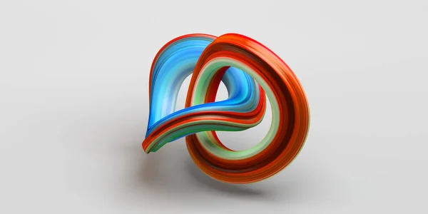 İzole edilmiş beyaz arkaplanda renkli geometrik figürle soyut kompozisyon. Pankart.