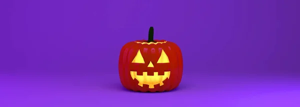 Banner Halloween Lanterna Abóboras Com Velas Fundo Desfocado Ilustração Jack — Fotografia de Stock