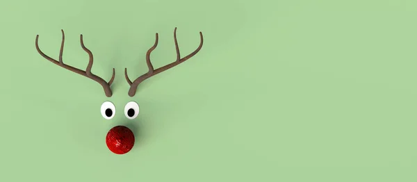 Christmas Toy Abstract Reindeer Banner Copy Space Illustration — Stock Photo, Image