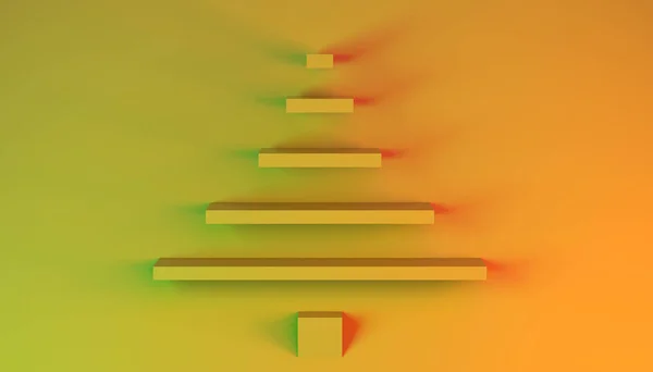Christmas Tree Shaped Shelves Display Product Promotion Christmas Empty Platform — Stock Photo, Image