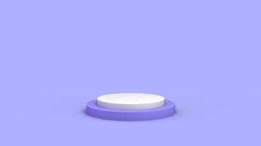 Soyut arkaplanda geometrik şekilli bir model. Ürün gösterimi için boş kaide. 3 boyutlu görüntüleme. Pankart.